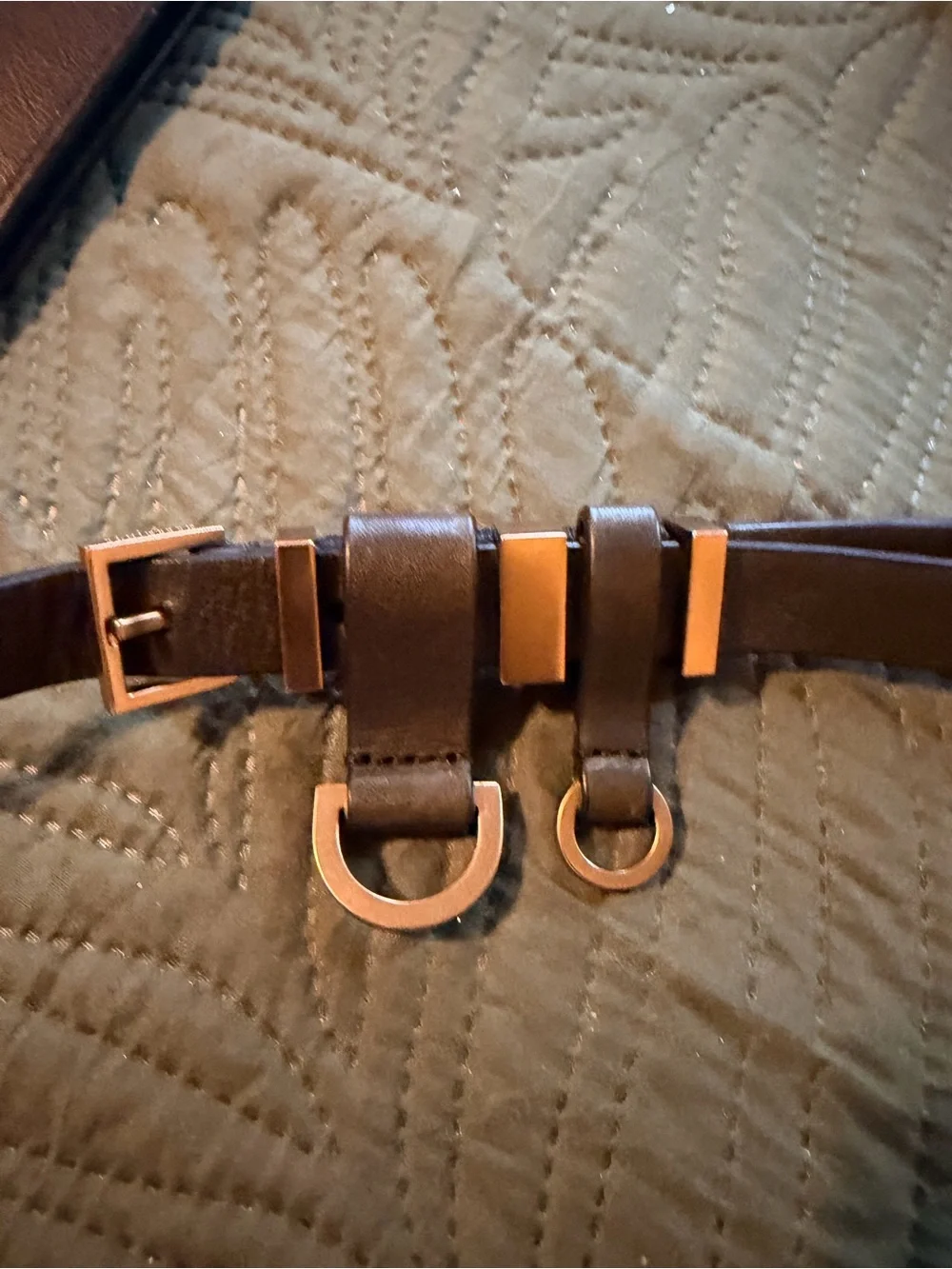 AllSaints Black Leather Belt Bag with bronze Hardware